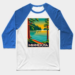 Minnesota Vintage Travel Poster Baseball T-Shirt